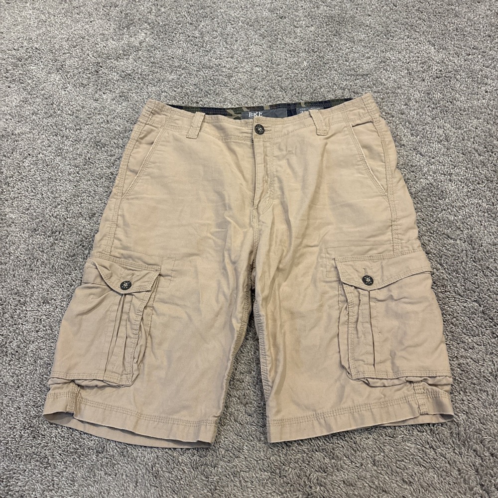 BUCKLE BKE CARGO SHORTS MENS 32 Waist 24 Out seam BEIGE ATHLETIC FIT Denim Jahn